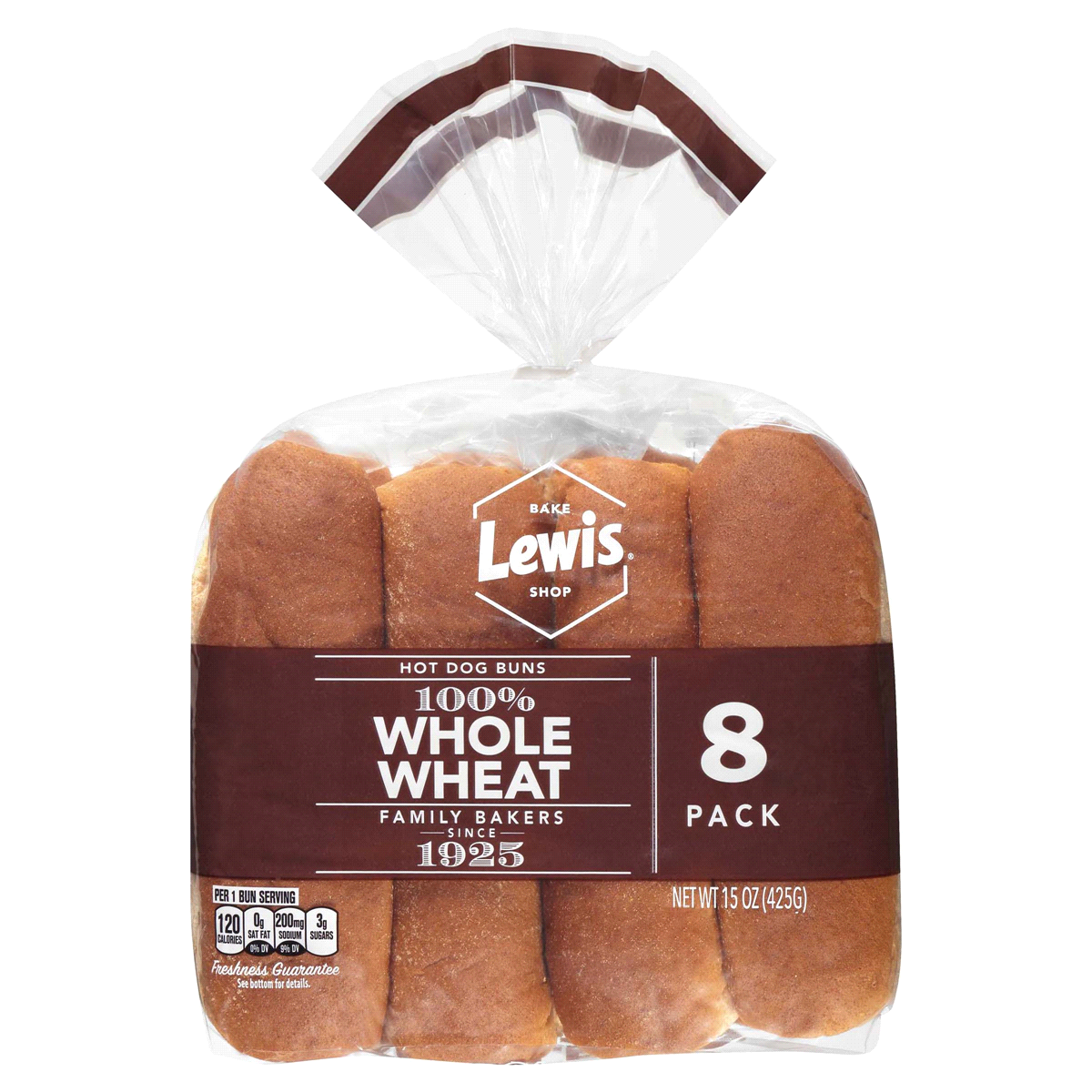 slide 1 of 8, Lewis Whole Wheat Hot Dog Buns, 14 oz