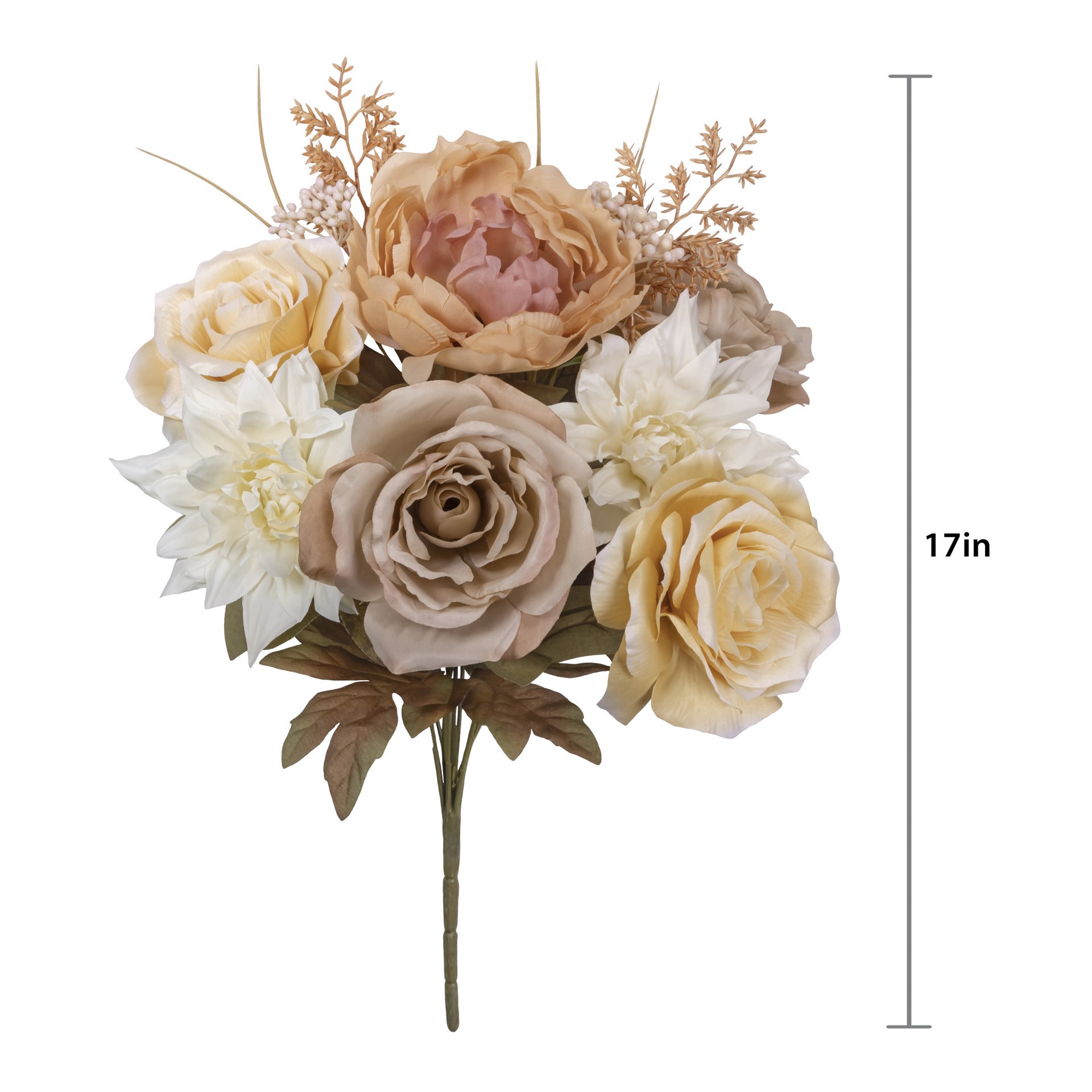 slide 2 of 3, 17" Beige Rose & Dahlia Mixed Bush By Ashland, 12 in x 12 in x 17 in