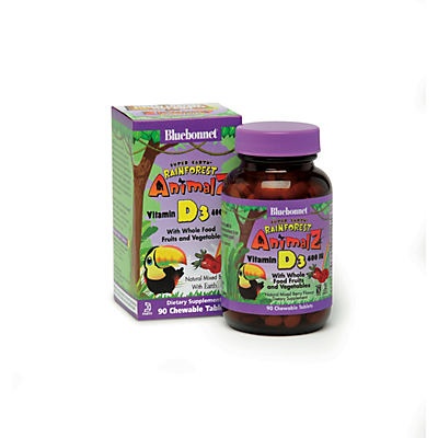 slide 1 of 1, Bluebonnet Nutrition Rainforest Animalz Mixed Berry Vitamin D3 Chewables, 90 ct