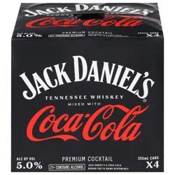 Jack Daniel's Mixed with Coca-Cola Tennessee Whiskey 4 - 355 ml Cans