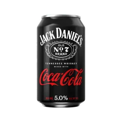Jack Daniel's & Coca-Cola Ready to Drink Whiskey Cocktail, 355 mL, 4 Pack, 5% ABV