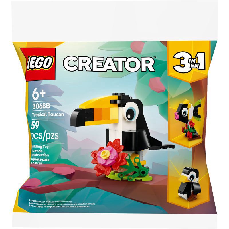 slide 5 of 5, LEGO Creator 3 in 1 Tropical Toucan Building Set 30688, 1 ct