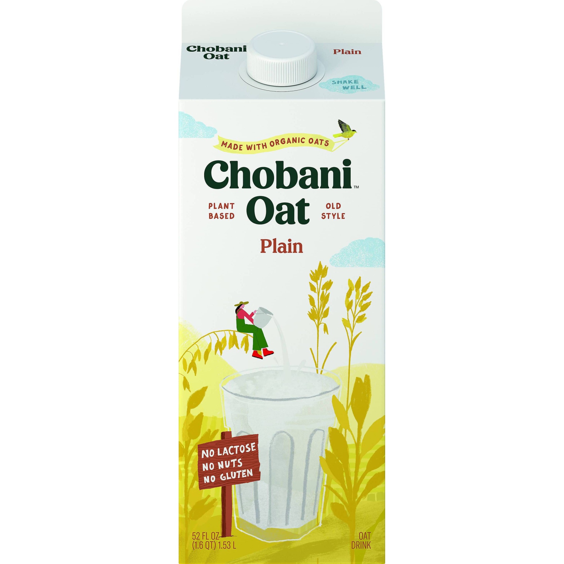 slide 1 of 1, Chobani Plain Oat Drink, 52 fl oz