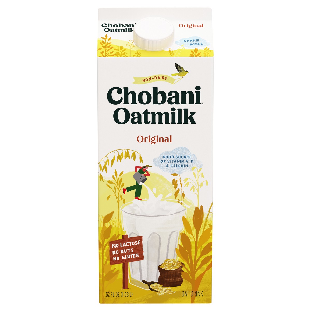slide 1 of 9, Chobani Plain Plant-Based Oatmilk - 52 fl oz, 52 fl oz