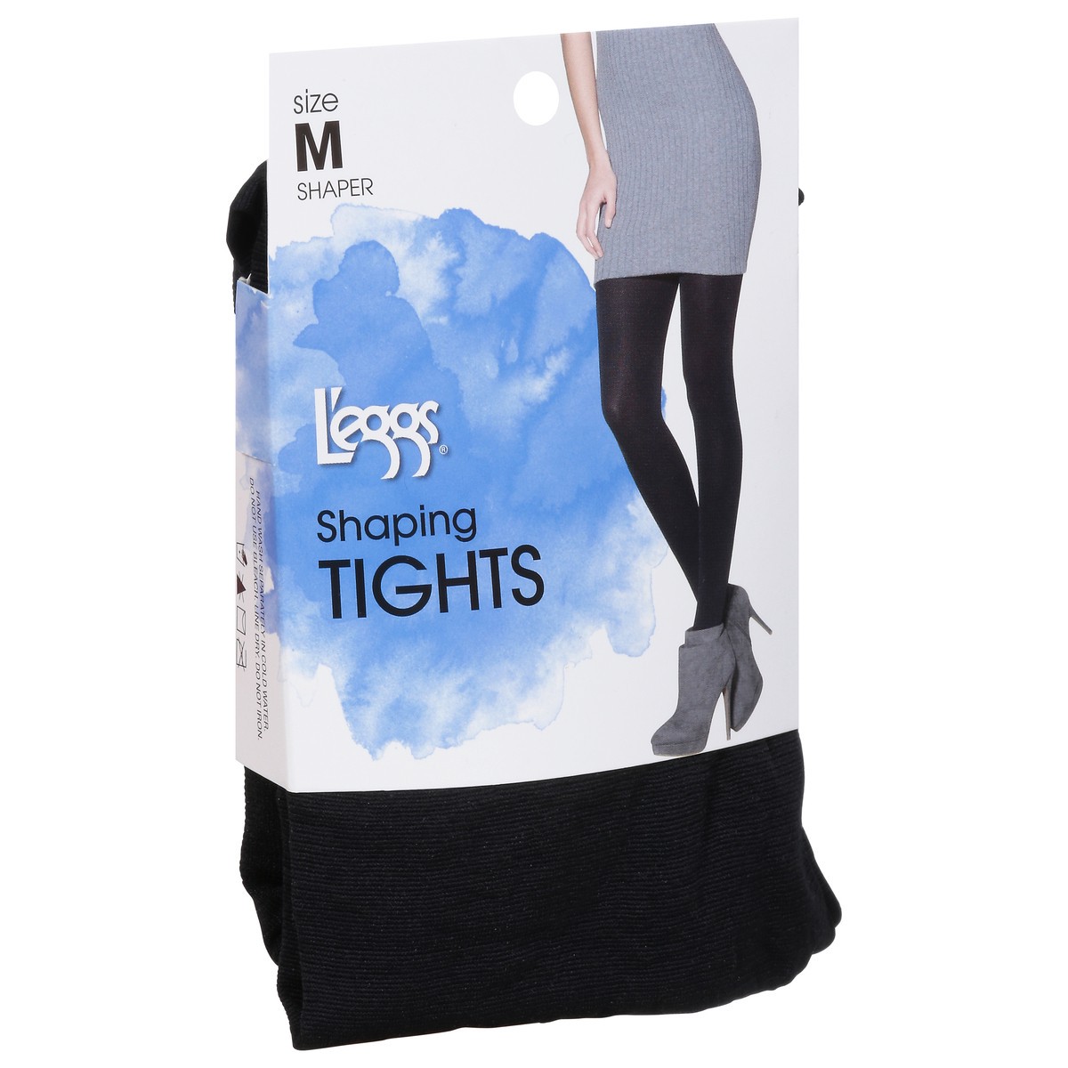 slide 5 of 9, L'eggs Shaping Tights Opaque Size B Black, 1 ct