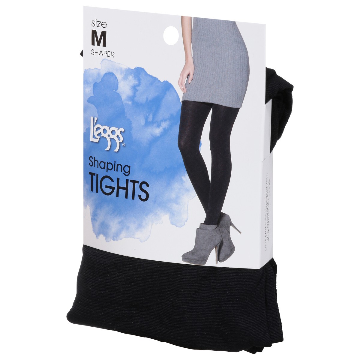 slide 7 of 9, L'eggs Shaping Tights Opaque Size B Black, 1 ct