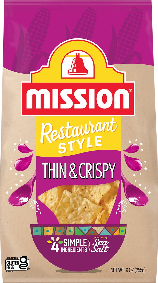 slide 4 of 5, Mission Thin & Crispy Tortilla Chips, 9 oz, 9 oz