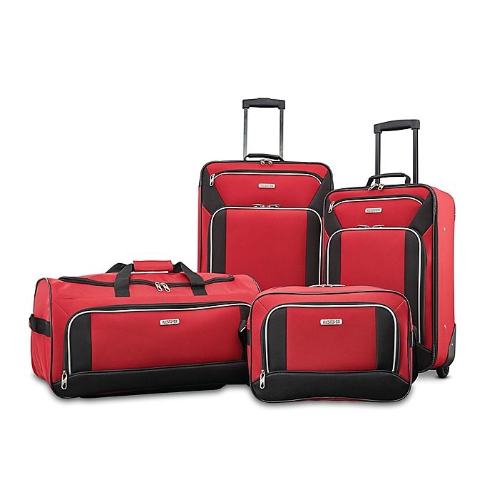 slide 1 of 7, American Tourister Fieldbrook XLT Luggage Set - Red/Black, 4 ct