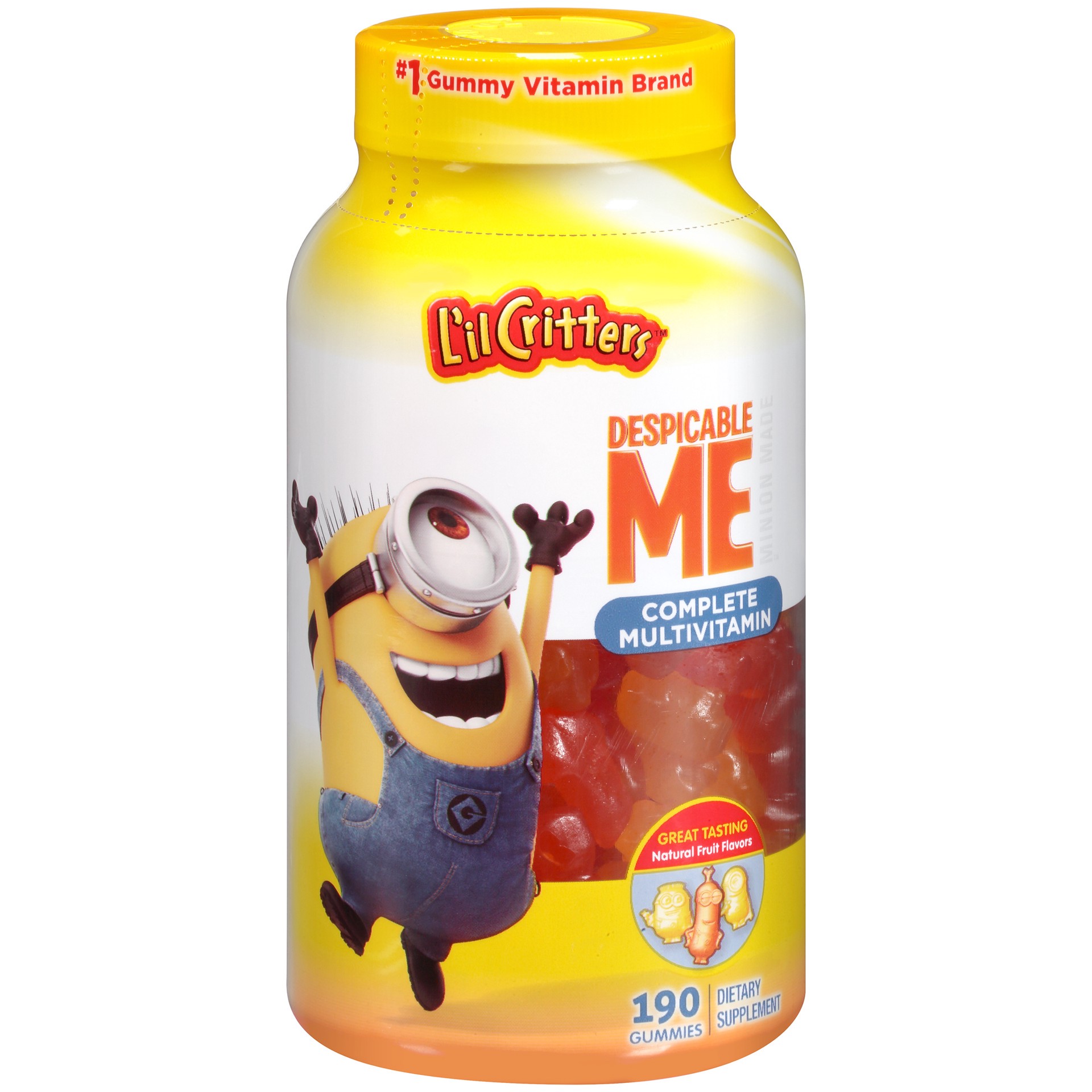 slide 1 of 4, L'il Critters Despicable Me Minion Multivitamin Gummies, 190ct, 190 ct