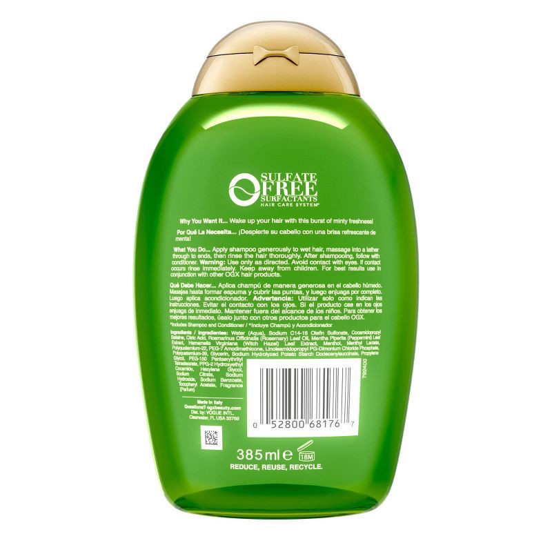 slide 4 of 5, OGX Rosemary Mint Extra Strength Hair Shampoo - 13 fl oz, 13 fl oz
