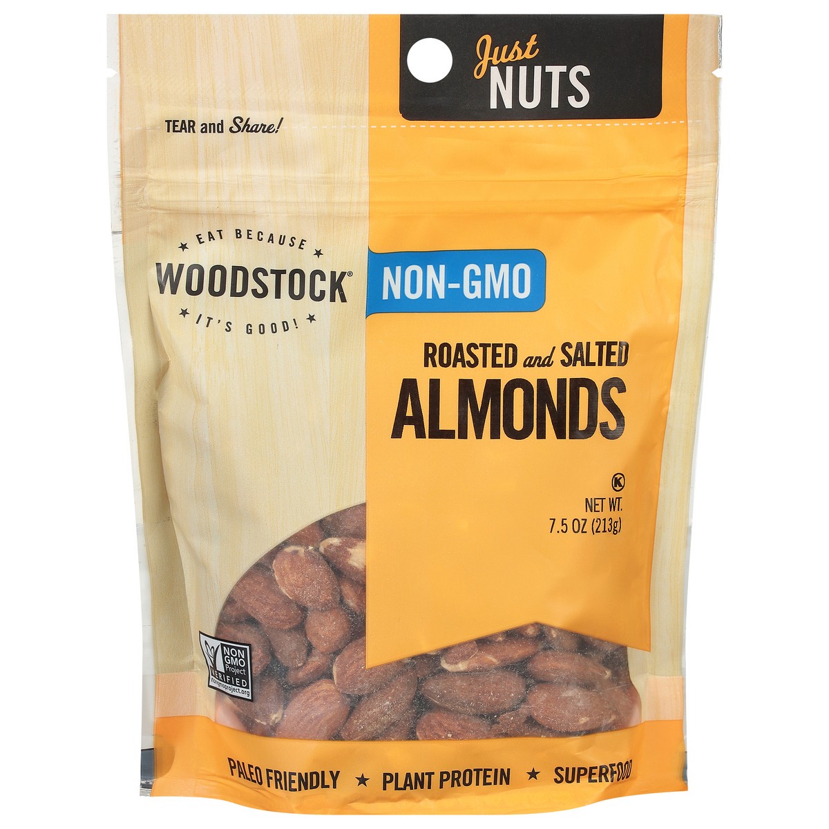 slide 13 of 13, Woodstock Roasted and Salted Almonds 7.5 oz, 7.5 oz