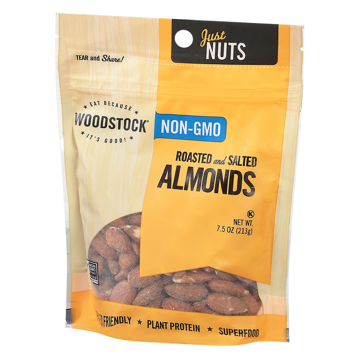 slide 5 of 13, Woodstock Roasted and Salted Almonds 7.5 oz, 7.5 oz