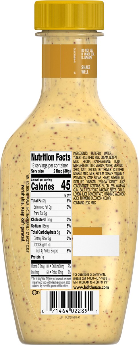 slide 2 of 5, Bolthouse Farms Honey Mustard Yogurt Dressing & Dip - 12 fl oz, 12 fl oz