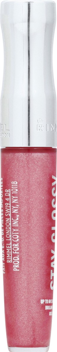 slide 8 of 9, COTY RIMMEL LONDON Rimmel Stay Glossy Lip Gloss - Non-Sticky and Lightweight Formula for Lip Color and Shine - 140 Flower Power, .18oz, 6 ml