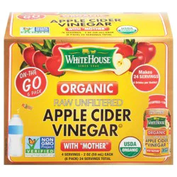 White House Raw Unfiltered Organic Apple Cider Vinegar with Mother Bottle - 6 ct