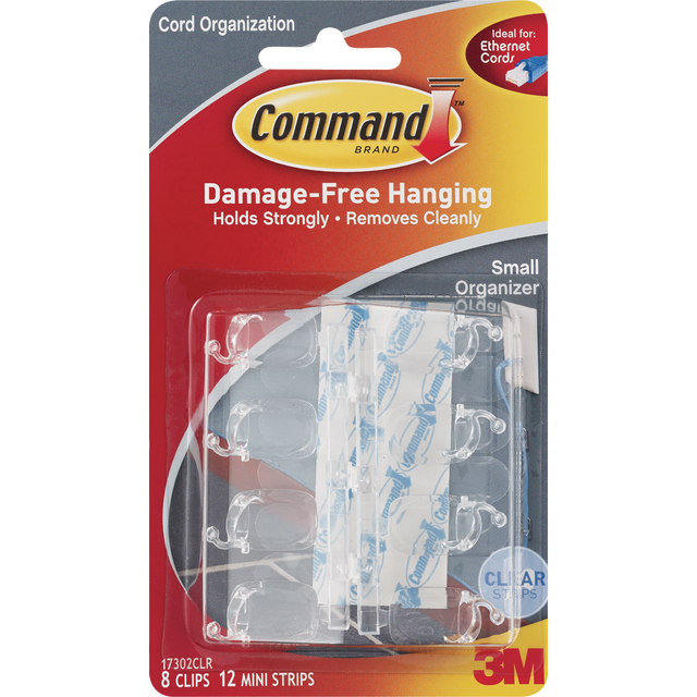 slide 1 of 1, 3M Command Cord Organization Damage-Free Clips, 8 ct