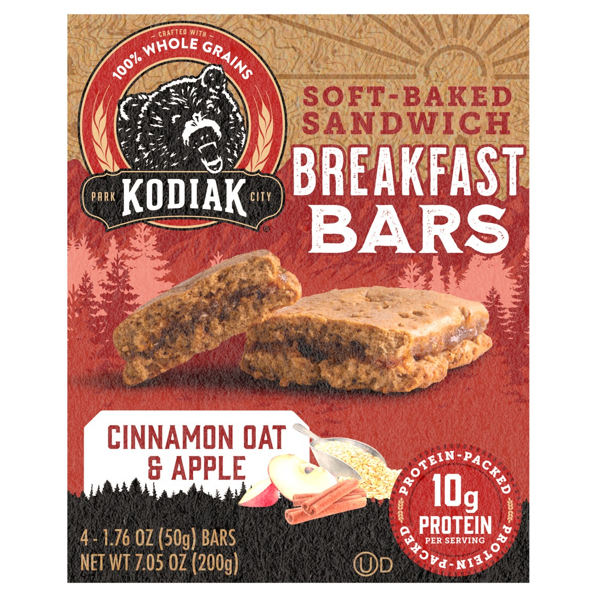 slide 4 of 12, Kodiak Cakes Breakfast Bar, Cinnamon Oat & Apple, 7.05 oz, 4 ct