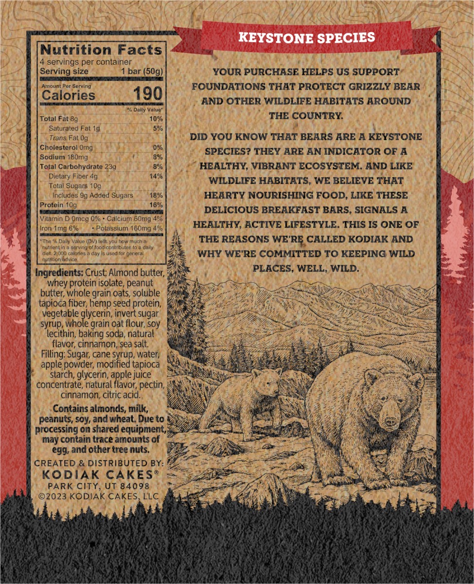 slide 6 of 12, Kodiak Cakes Breakfast Bar, Cinnamon Oat & Apple, 7.05 oz, 4 ct