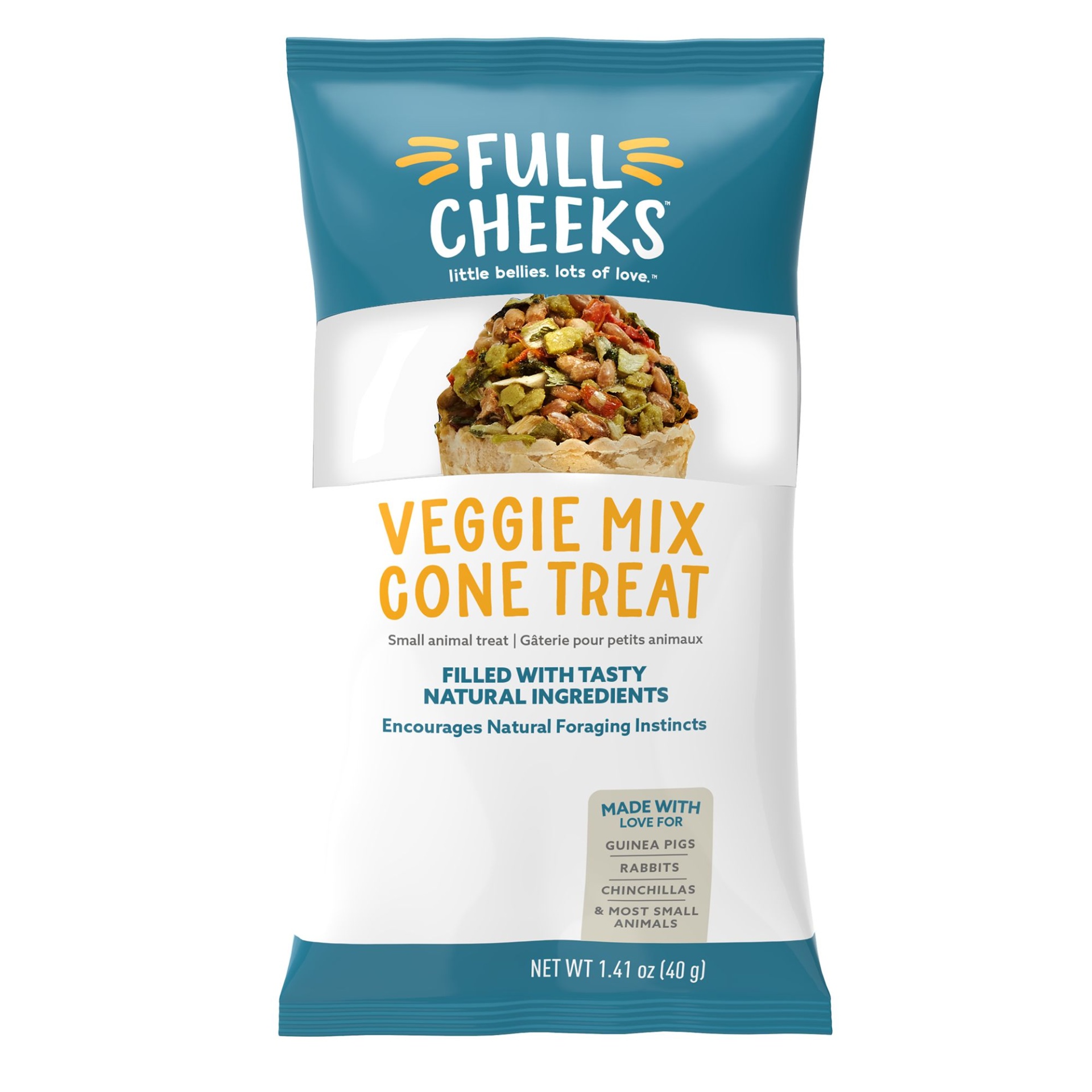 slide 1 of 1, Full Cheeks Small Pet Veggie Mix Cone Treat, 1 ct