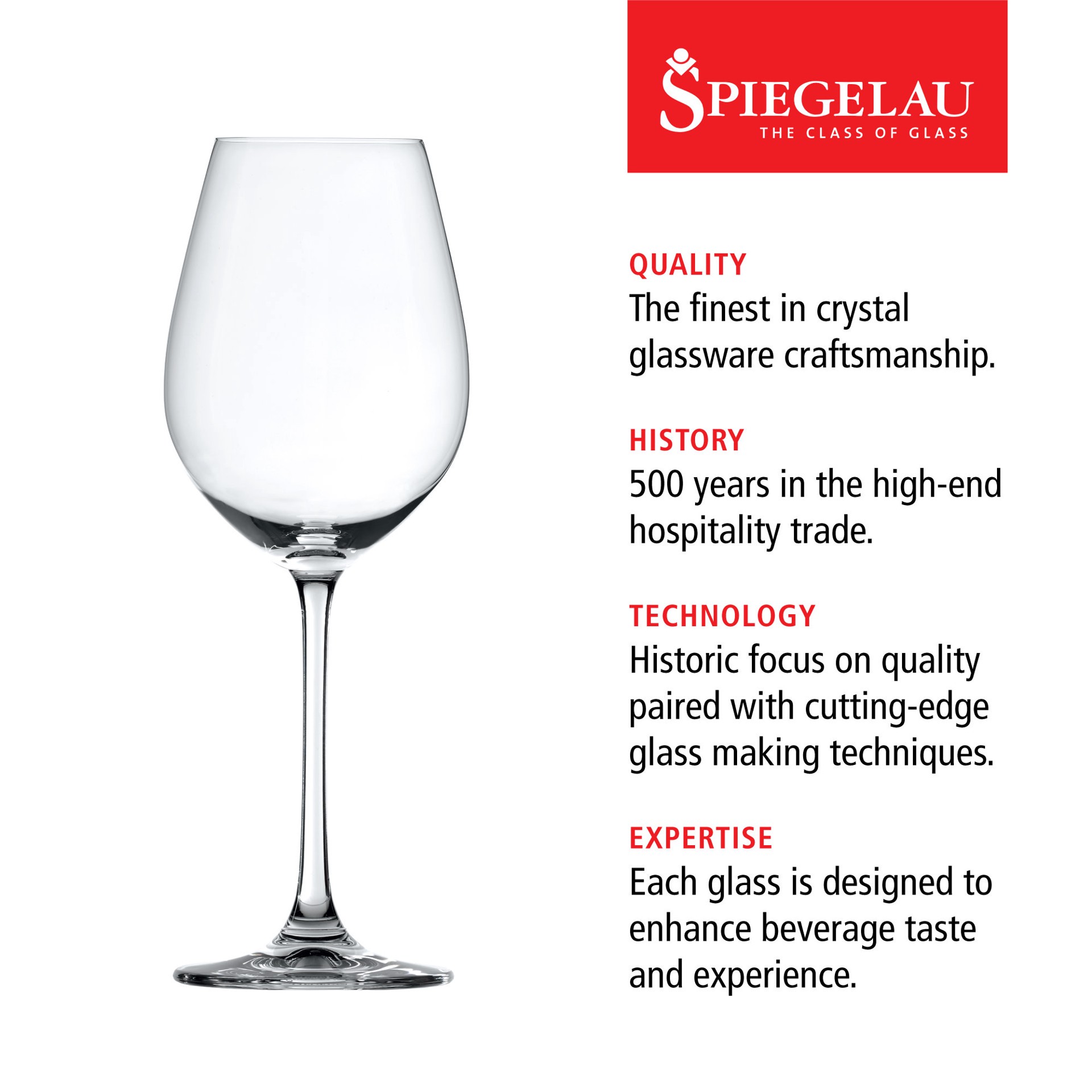 slide 4 of 5, Spiegelau Salute White Wine Glasses, Set of 4, European-Made Lead-Free Crystal, Classic Stemmed, Dishwasher Safe, Professional Quality White Wine Glass Gift Set, 16.4 oz, 4 ct