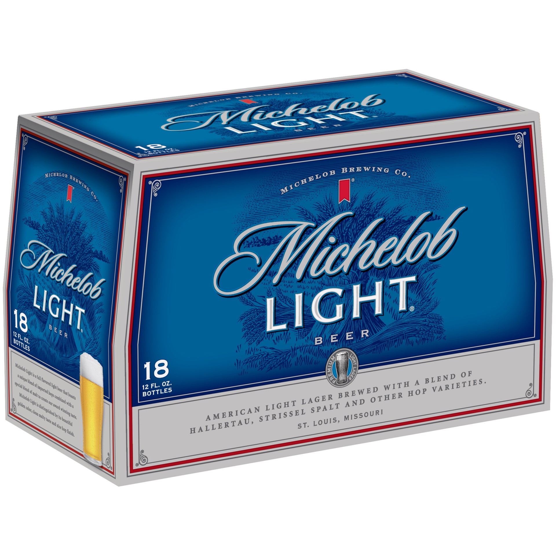 slide 1 of 3, Michelob Light Beer, 18 Pack 12 fl. oz. Bottles, 4.3% ABV, 18 ct; 12 fl oz