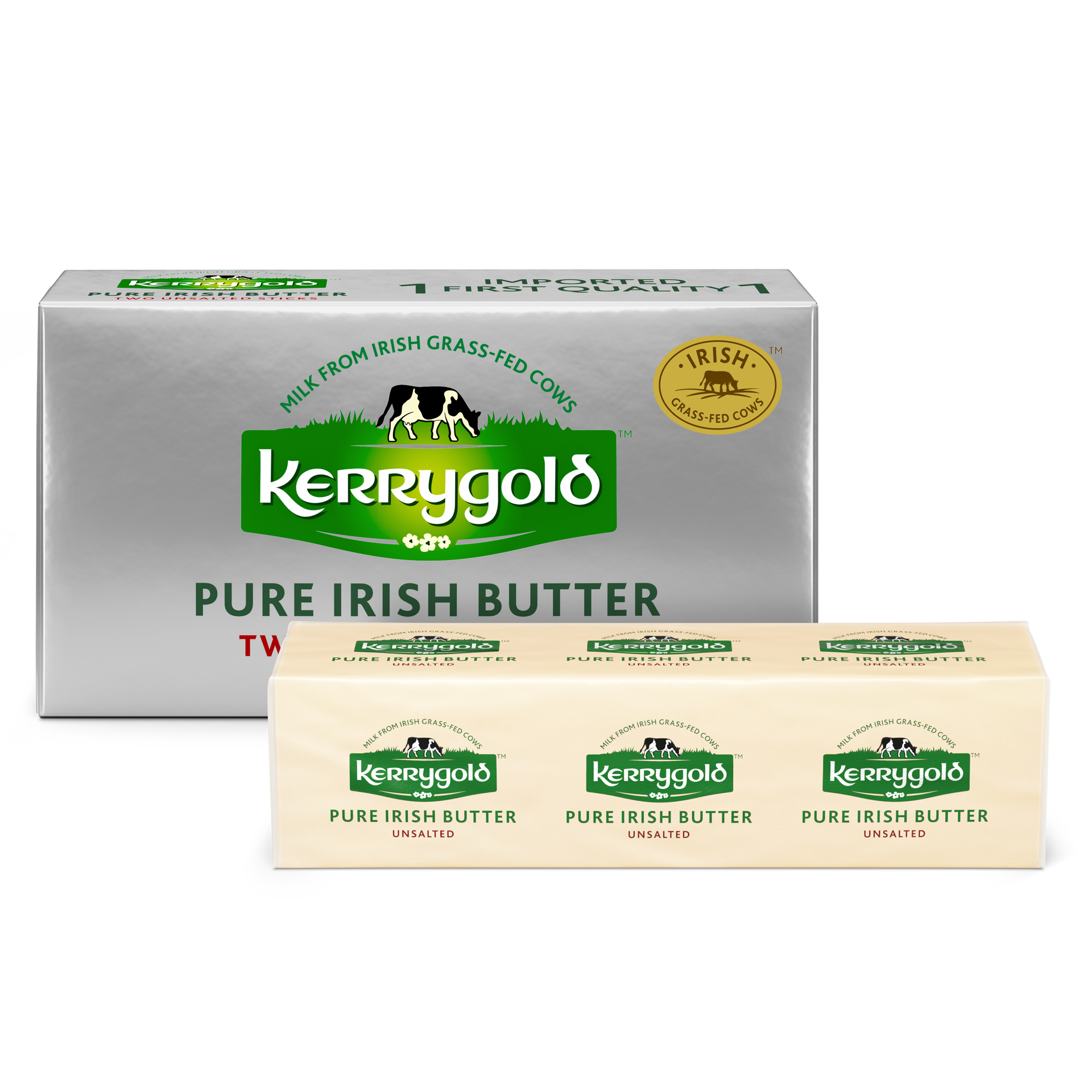 slide 1 of 7, Kerrygold Pure Irish Unsalted Butter Sticks 2 ea, 2 ct