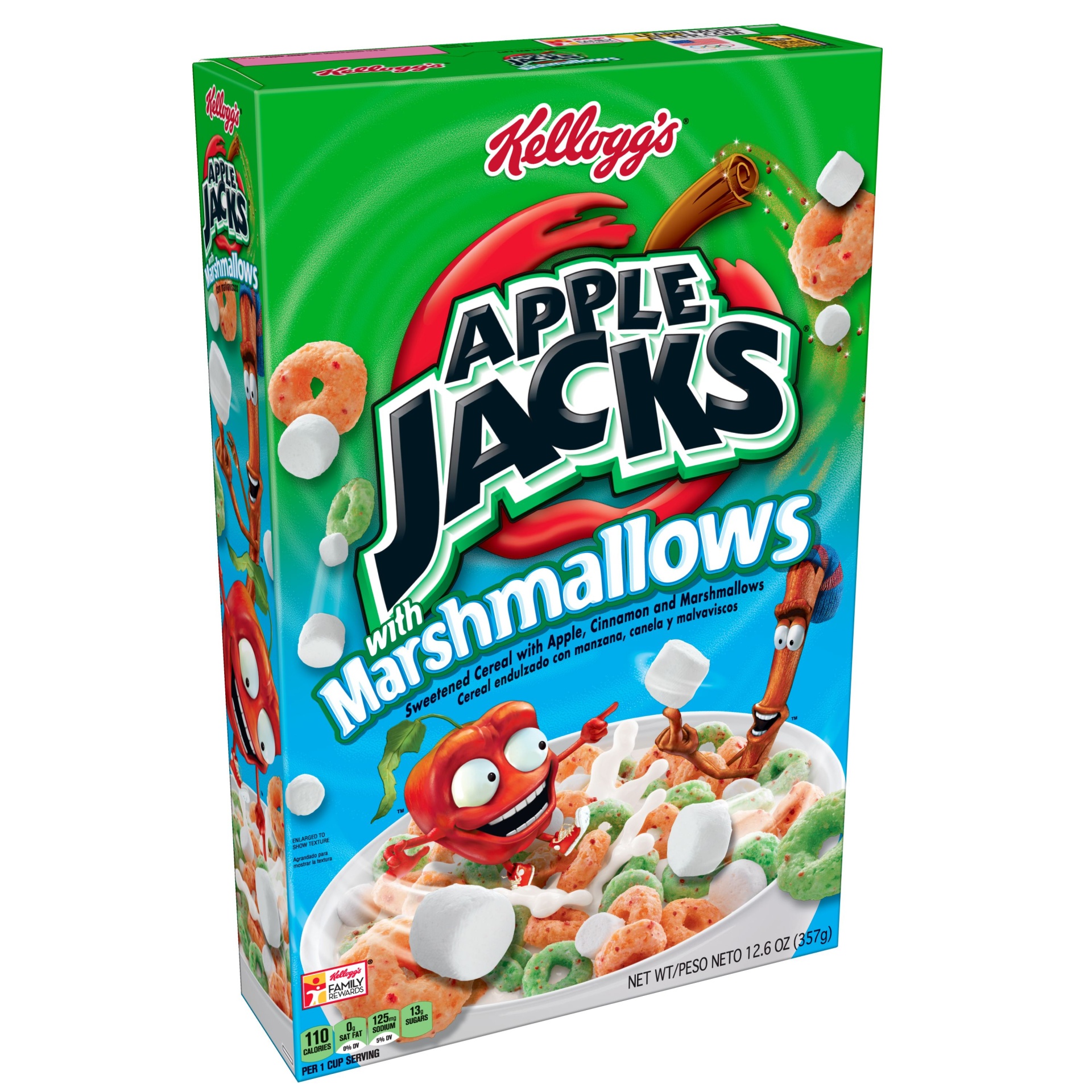 slide 1 of 7, Kellogg's Apple Jacks with Marshmallows Cereal, 12.6 oz