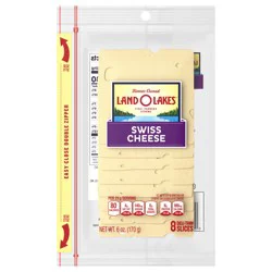 Land O'Lakes Swiss Cheese, Packaged Sliced Cheese, 6 oz, 8 slices