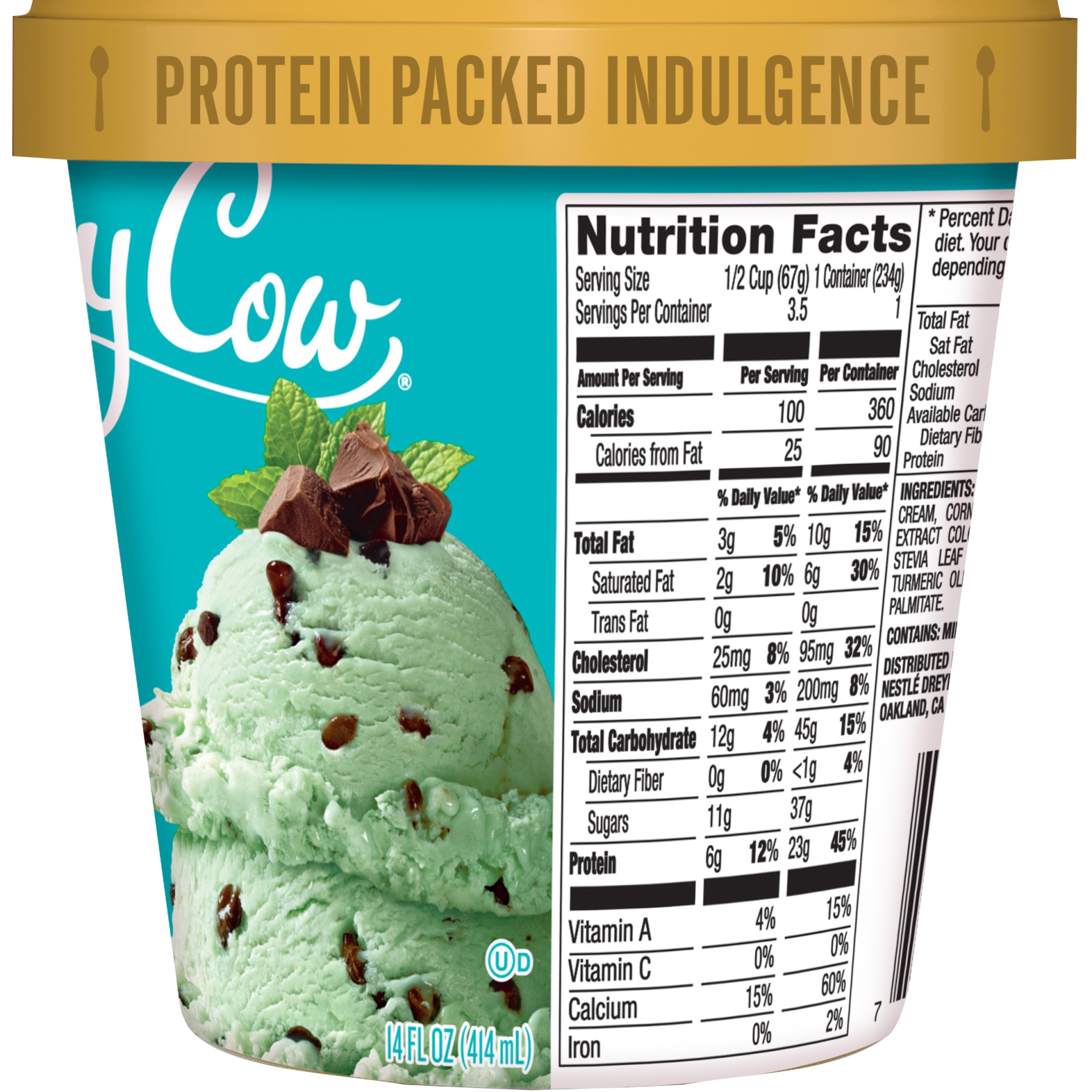 slide 3 of 6, Skinny Cow Mint Chip Mashup Ice Cream, 14 fl oz