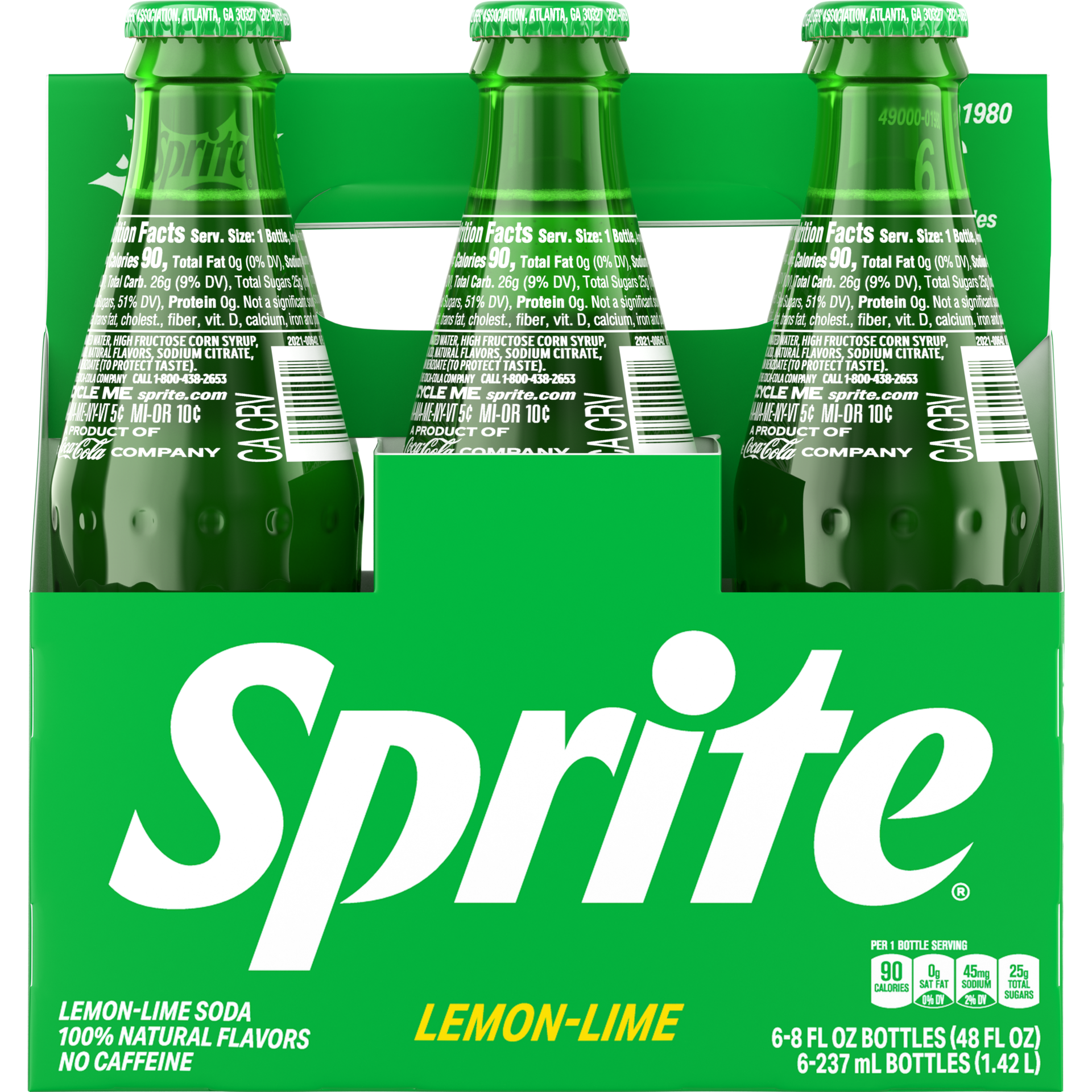 slide 5 of 5, Sprite Glass Bottles- 6 ct, 6 ct