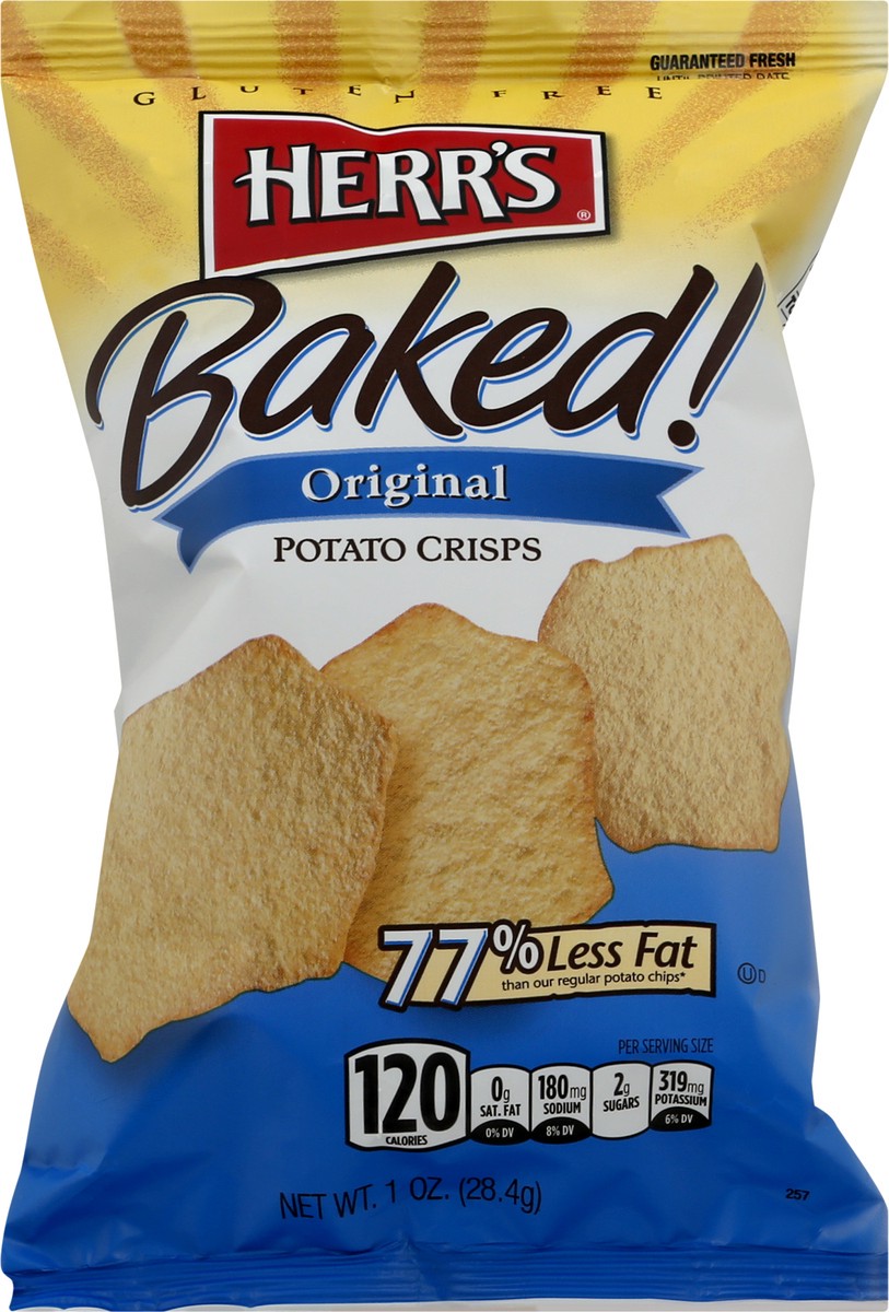 slide 1 of 10, Herr's Baked Original Potato Crisps 1 oz, 1 oz