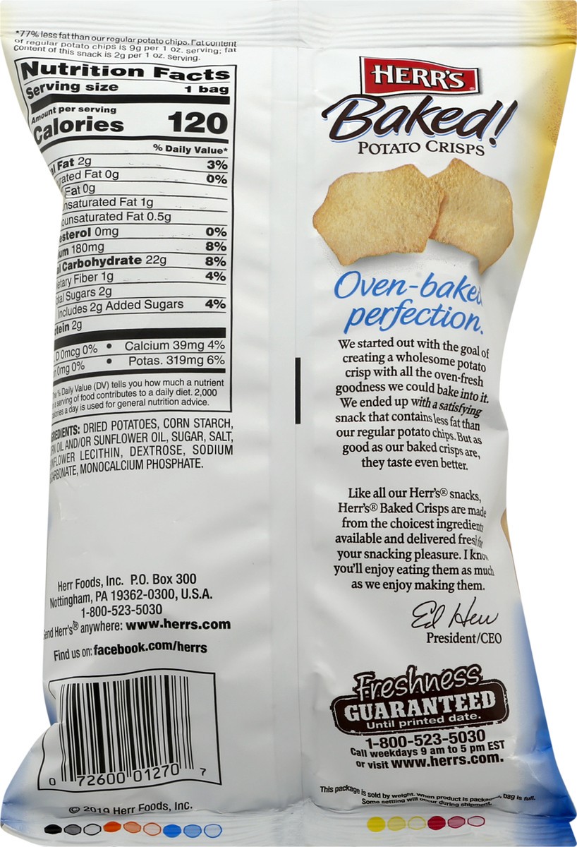 slide 8 of 10, Herr's Baked Original Potato Crisps 1 oz, 1 oz