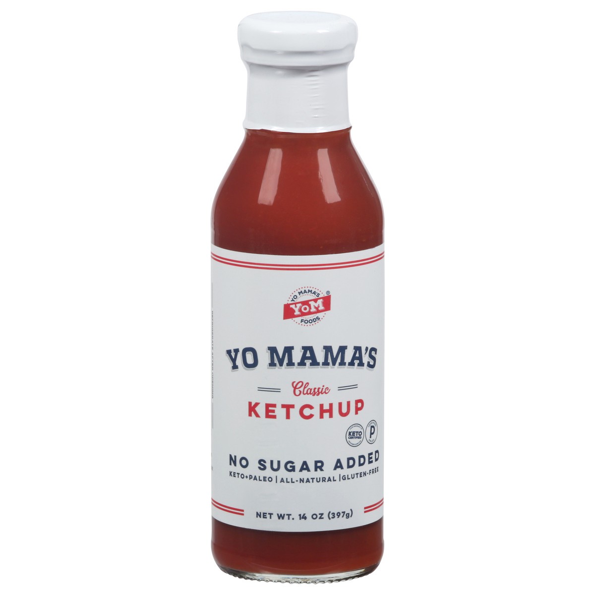 slide 1 of 12, Yo Mama's No Sugar Added Classic Ketchup 14 oz, 14 oz