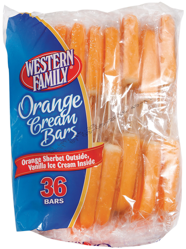 slide 1 of 1, Western Family Orange Cream Bars Bag, 36 ct