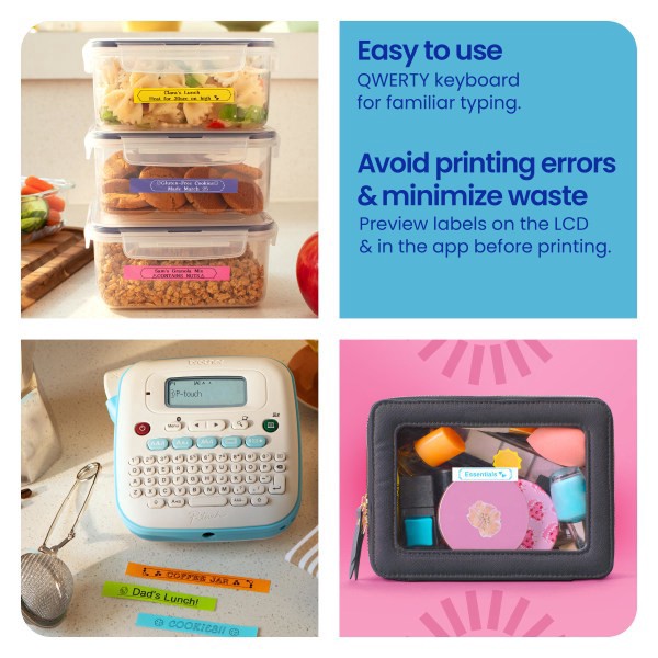 slide 2 of 10, Brother P-touch Personal Connected Label Maker (PT-N25BT), Prints on P-touch Btag ~½"" (12mm) Label Tapes, 1 ct