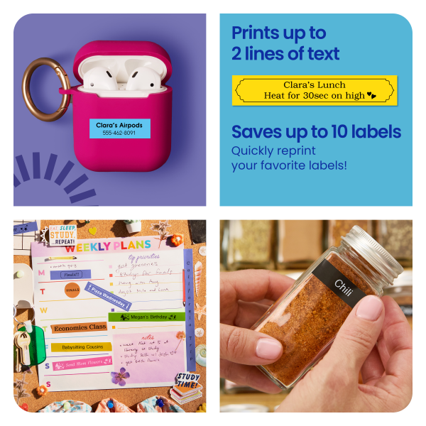 slide 8 of 10, Brother P-touch Personal Connected Label Maker (PT-N25BT), Prints on P-touch Btag ~½"" (12mm) Label Tapes, 1 ct