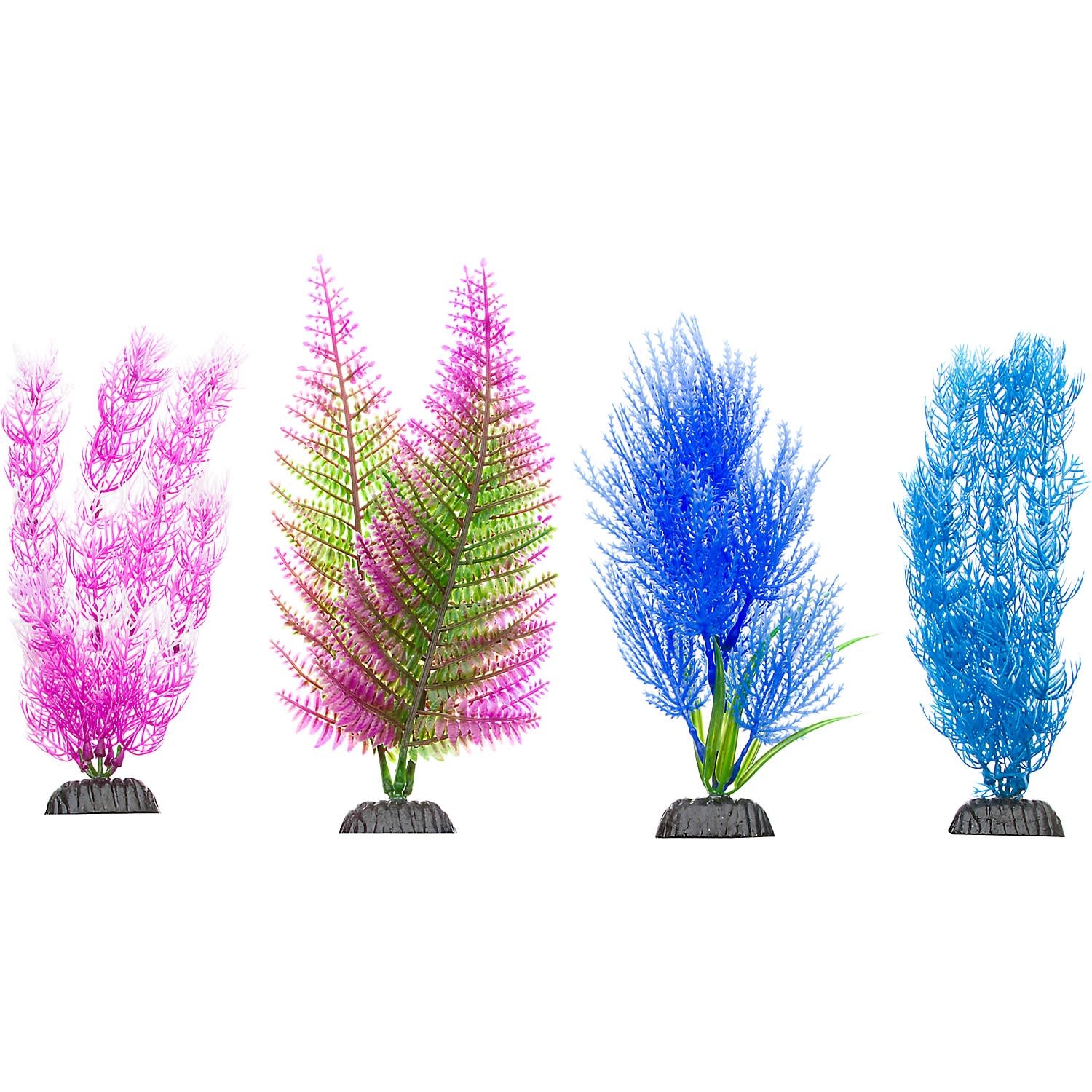 slide 1 of 1, Imagitarium Colorful Plastic Aquarium Plants Midground Value Pack, MED