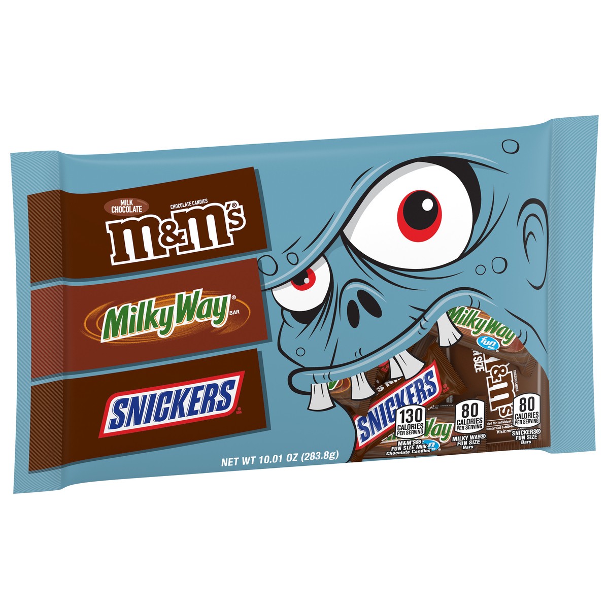 slide 10 of 10, Mixed SNICKERS, M&M'S Milk Chocolate & MILKY WAY Chocolate Bars Halloween Candy Assortment, 10.01oz, 10.01 oz