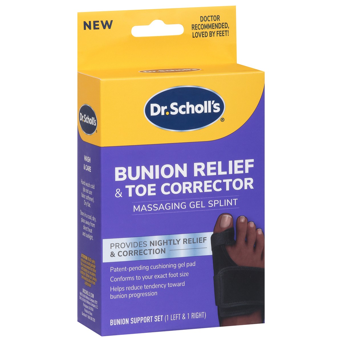 slide 4 of 4, Dr. Scholl's Massaging Gel Splint Bunion Relief & Toe Corrector 1 ea, 1 ct