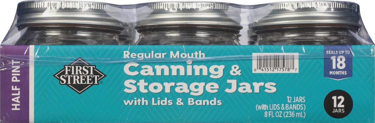 slide 4 of 11, First Street Fs Canning Jar W/ Lids & Bands, 12 ct