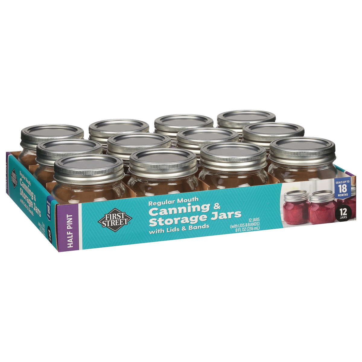 slide 5 of 11, First Street Fs Canning Jar W/ Lids & Bands, 12 ct