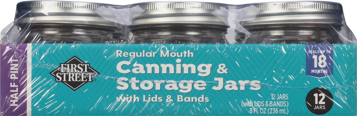 slide 10 of 11, First Street Fs Canning Jar W/ Lids & Bands, 12 ct