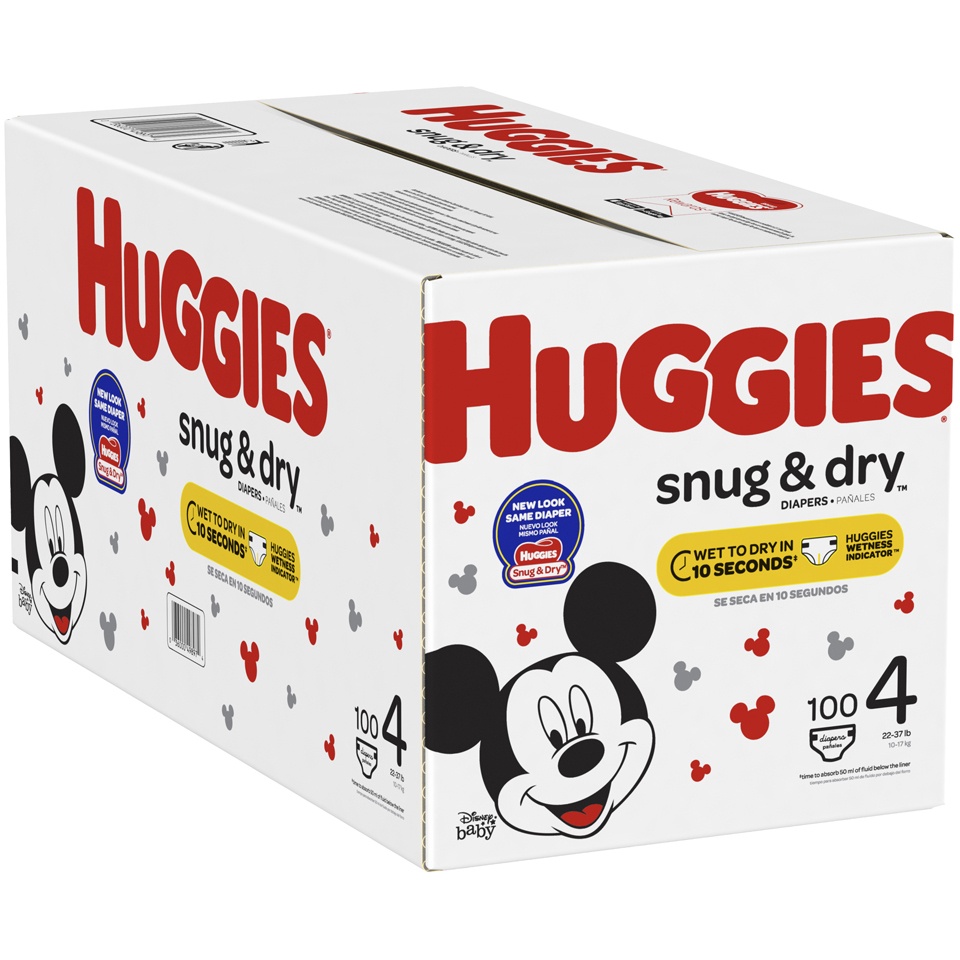 slide 2 of 3, Huggies Snug & Dry Diapers Size 4, 100 ct