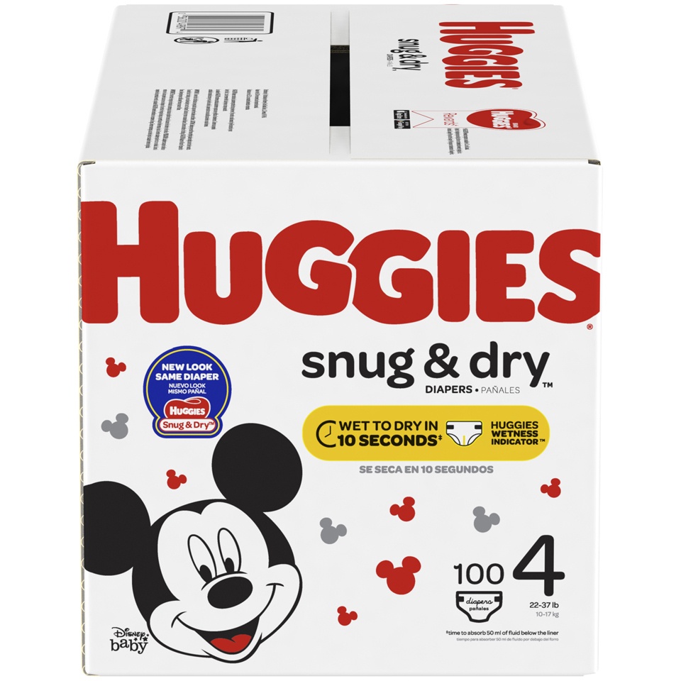 slide 1 of 3, Huggies Snug & Dry Diapers Size 4, 100 ct