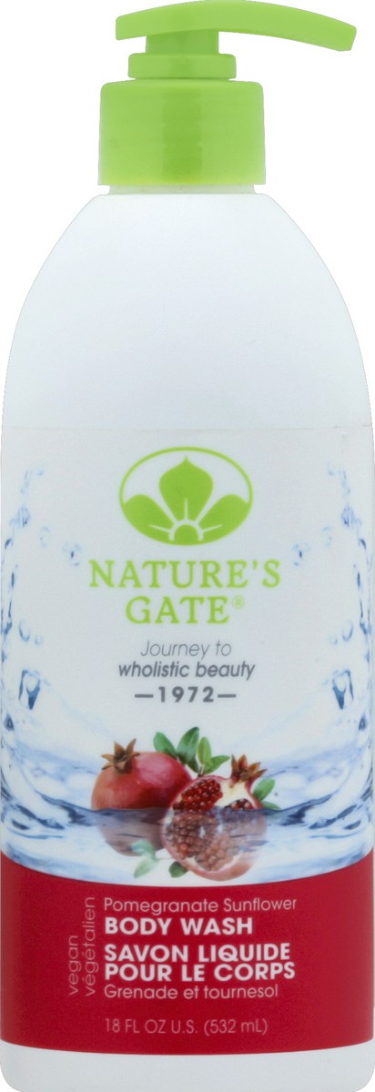 slide 2 of 2, Nature's Gate Pomegranate Sunflower Body Wash, 18 fl oz