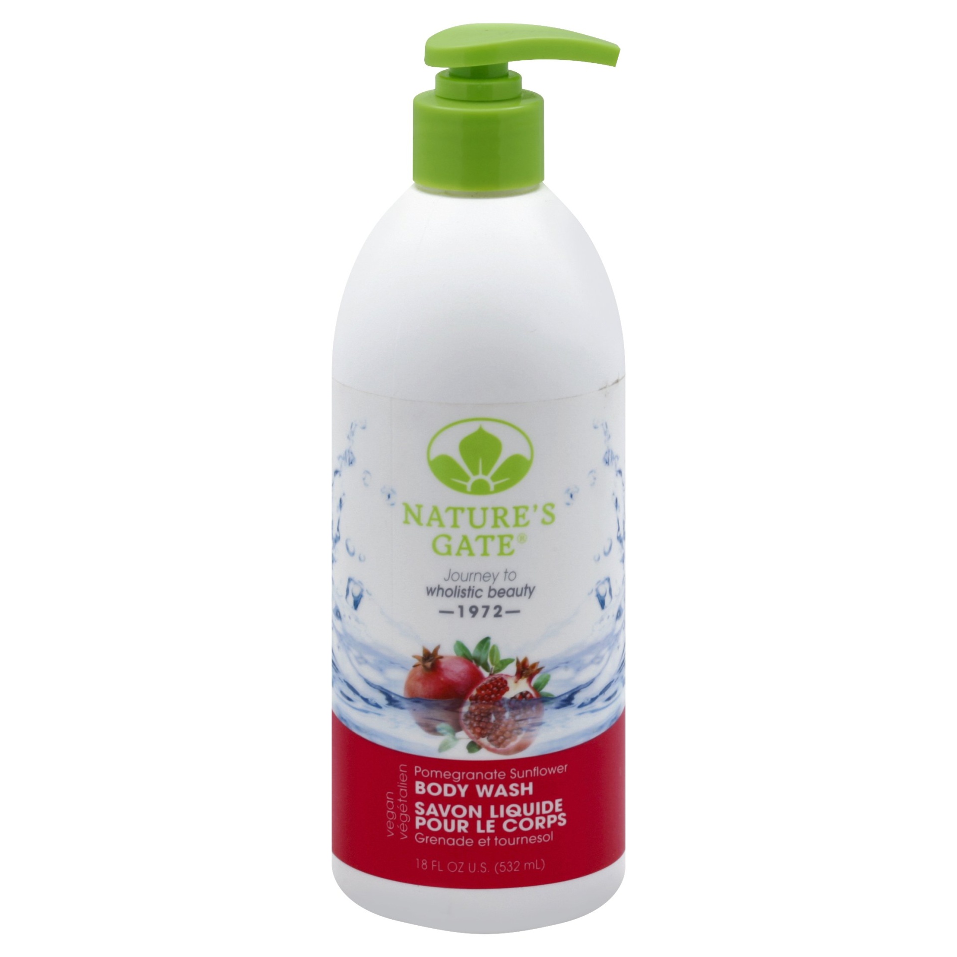 slide 1 of 2, Nature's Gate Pomegranate Sunflower Body Wash, 18 fl oz