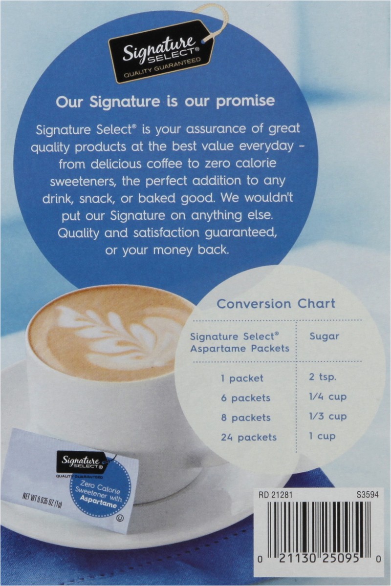 slide 5 of 9, Signature Select Zero Calorie Sweetener with Aspartame 115 - 0.035 oz Packets, 115 ct