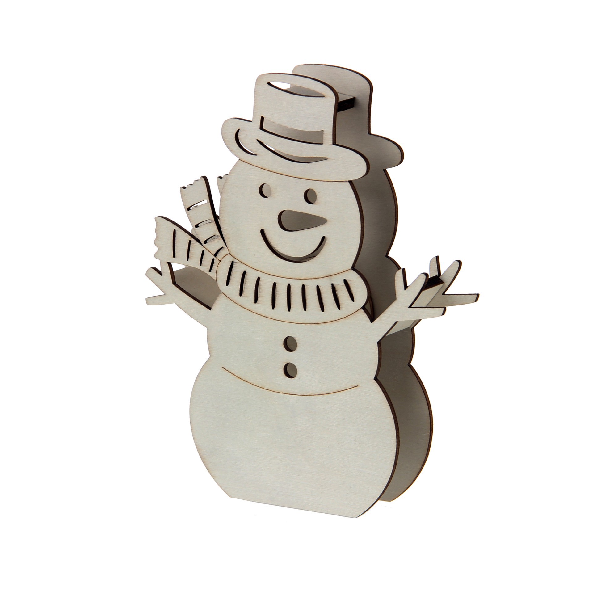 slide 3 of 3, 7" Snowman Diy Led Wood Decor By Make Market, 7 in