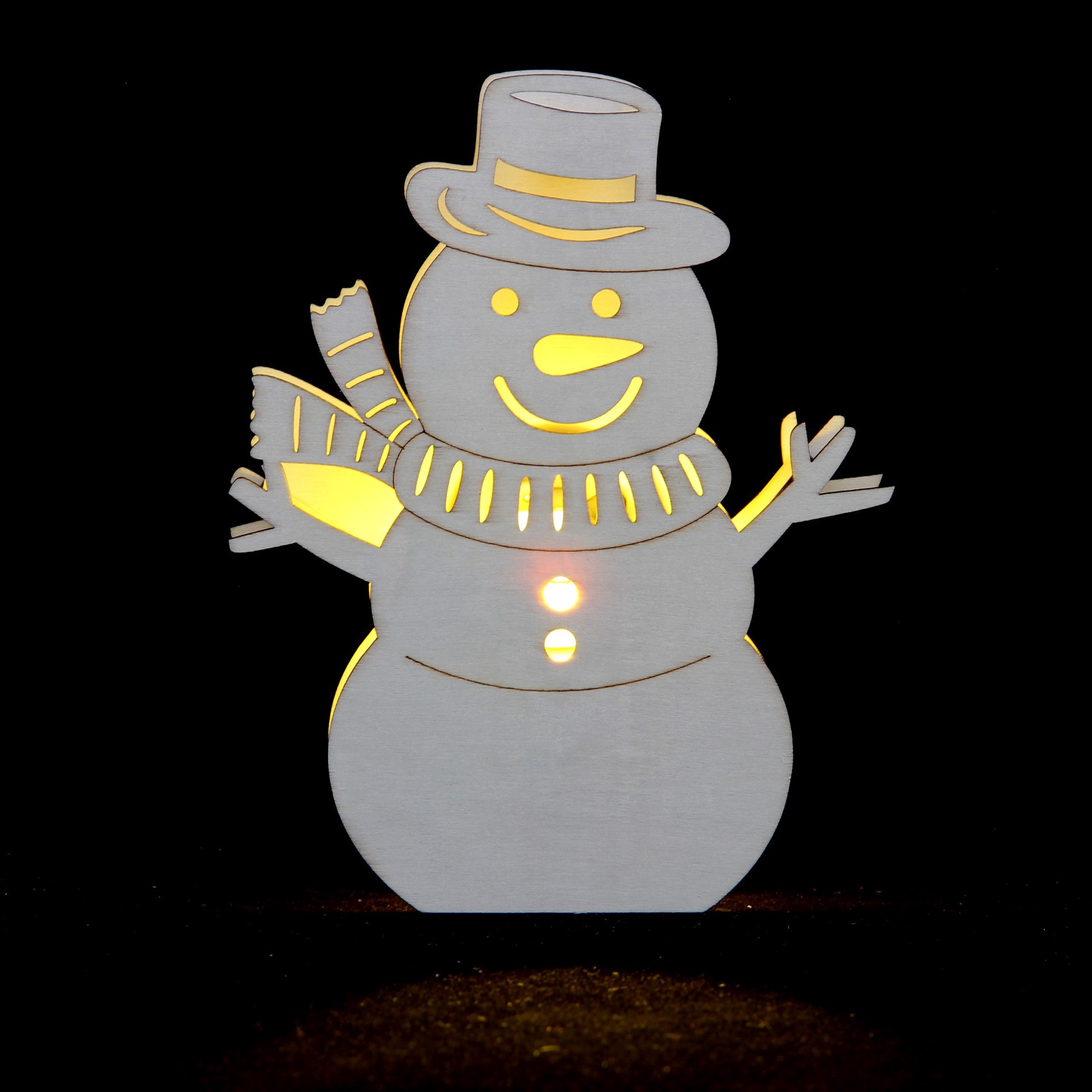 slide 2 of 3, 7" Snowman Diy Led Wood Decor By Make Market, 7 in