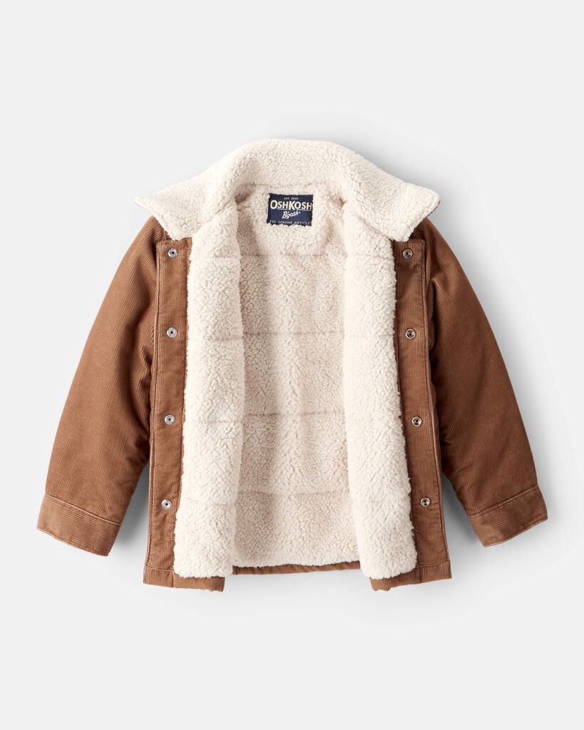 slide 3 of 3, Oshkosh Toddler Boy Corduroy Long-Sleeve Fashion Jacket - Brown Brown 5T, 1 ct